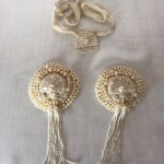 Antique Pearled Pasties with Art Deco Applique and Tassle