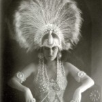 Silent Film Star Gloria Swanson (1919) in White Peacock Headdress